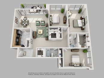 Floor Plan  Best 3 Bedroom Crystal City Arlington VA Apartment Rentals