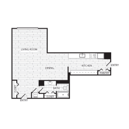 Floor Plan  Studio in National Landing
