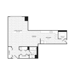 Floor Plan  Spacious Studio in National Landing