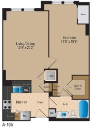 Floor Plan  1 Bedroom Pentagon City Arlington VA Apartment Rentals