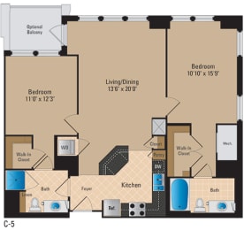 Floor Plan  Renovated Apartments for Rent in Pentagon City Arlington VA