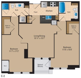 Floor Plan  Renovated Apartments for Rent in Pentagon City Arlington VA
