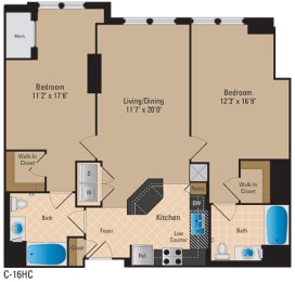 Floor Plan  Renovated Apartments for Rent in Pentagon City Arlington VA