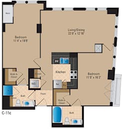 Floor Plan  Renovated Apartments for Rent in Pentagon City Arlington VA