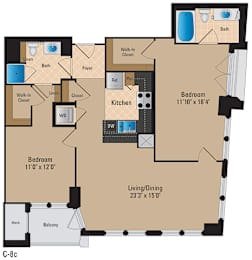 Floor Plan  Renovated Apartments for Rent in Pentagon City Arlington VA