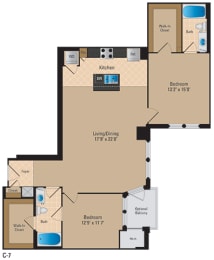 Floor Plan  Renovated Apartments for Rent in Pentagon City Arlington VA