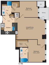 Floor Plan  Renovated Apartments for Rent in Pentagon City Arlington VA