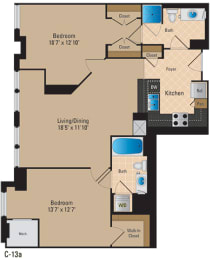Floor Plan  Renovated Apartments for Rent in Pentagon City Arlington VA