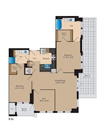 Floor Plan  Renovated 2 Bedroom Pentagon City Apartments Arlington VA