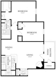 Floor Plan  Modern 2 Bedroom Woodbridge VA Apartment Rentals