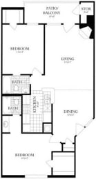Floor Plan  Spacious 2 Bedroom Woodbridge VA Apartment Rentals