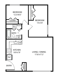 Floor Plan  Modern 2 Bedroom Rosslyn VA Apartment Rentals