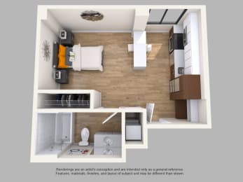Floor Plan  Studio Apartments for Rent in Crystal City Arlington VA