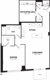 Floor Plan  Spacious 1 Bedroom Crystal City Arlington VA apartment rentals