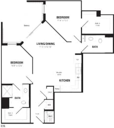Floor Plan  Modern 2 Bedroom Crystal City Apartments Arlington Virginia