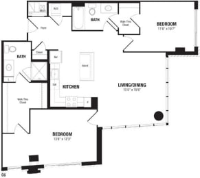 Floor Plan  Best 2 Bedroom Crystal City Apartments Arlington VA