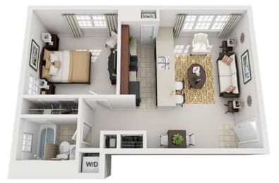 Floor Plan  1 Bedroom National Landing Arlington VA Apartment Rentals
