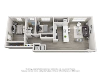 Floor Plan  Luxury 2 Bedroom National Landing Arlington VA Apartment Rentals