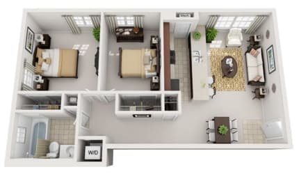 Floor Plan  2 Bedroom National Landing Arlington VA Apartment Rentals