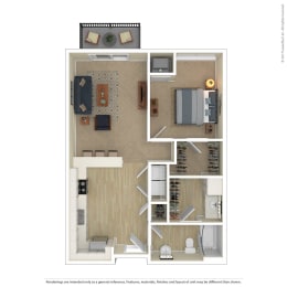  Floor Plan 1 Bedroom  A1