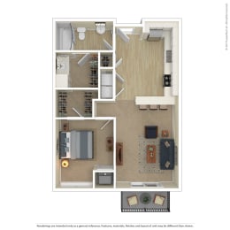  Floor Plan 1 Bedroom  A3