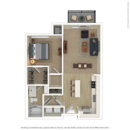 Floor Plan 1 Bedroom B
