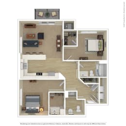  Floor Plan 2 Bedroom K2