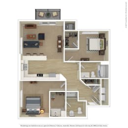  Floor Plan 2 Bedroom K1