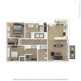  Floor Plan 2 Bedroom L