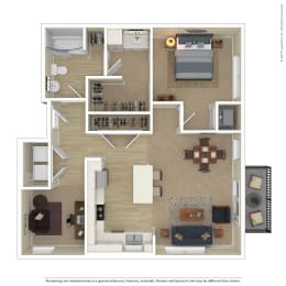  Floor Plan 1 Bedroom plus Den G