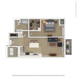  Floor Plan I 1 Bedroom C