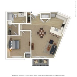  Floor Plan L 1 Bedroom C