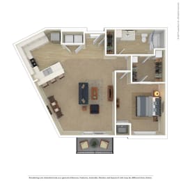 Floor Plan M 1 Bedroom C