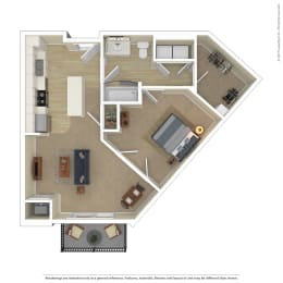  Floor Plan R 1 Bedroom C