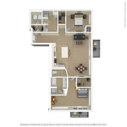  Floor Plan G 2 bedroom H