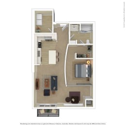  Floor Plan H 1 bedroom H