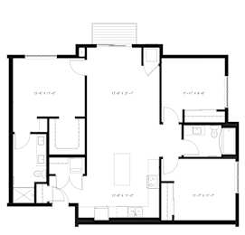 A floor plan for the Hackberry 3 Bed 2 Bath apartment at Arris Apartments.