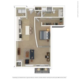  Floor Plan J 1 bedroom H
