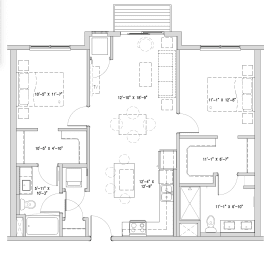 a drawing of a floor plan of a house