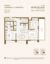 the third level floor plan of a bedroom apartment