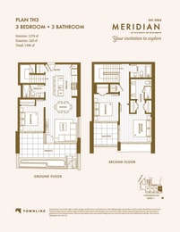 floor plans of the third and fourth floors of a bedroom apartment