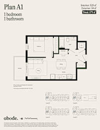 A floor plan for Plan A1 shows a layout with one bedroom and one bathroom.