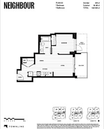 A black and white image of a house floor plan with the title "NEIGHBOUR" at the top.