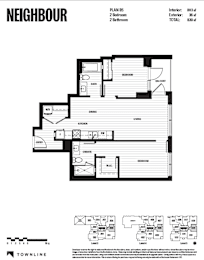 A black and white image of a floor plan for a property called Neighbour.