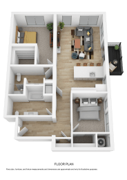Floor Plan  a floor plan of a house with a bedroom and a living room