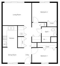  Floor Plan 2 Bedroom A