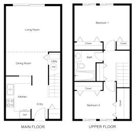  Floor Plan 2 Bedroom B