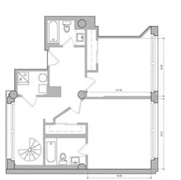 1641 Floor Plan at East 4th Street, Cleveland