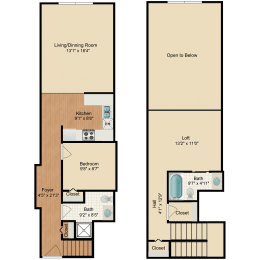 the floor plans of two floors