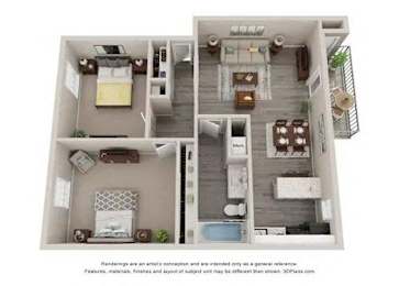 2 Bedroom Floor Plan